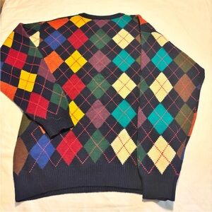 Belford 100% Cashmere Argyle Crewneck Sweater – Multicolor – Size L, $495